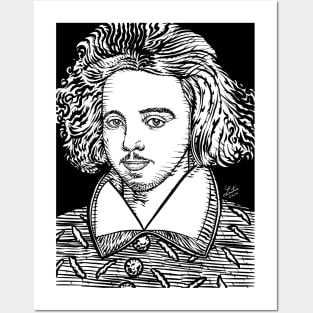 CHRISTOPHER MARLOWE ink portrait Posters and Art